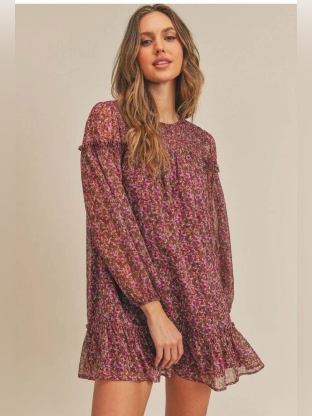 Sadie & Sage "Dear Rosaline" Floral Mini Dress – Size Small
